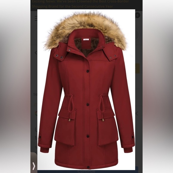 NWT Beyove Women's Waterproof Winter Parka with Removable HoodFaux Fur Lining‌‌ - Picture 2 of 6